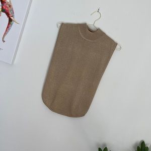 Nina Leonard x QVC Gold High Neck Sleeveless Top